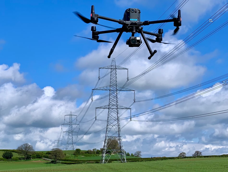 dron torre electrica